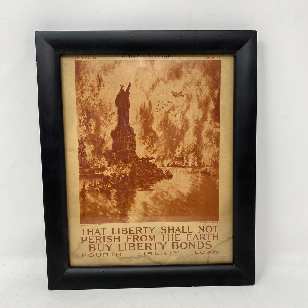 That Liberty Shall Not Perish WW1 Poster Joseph Pennell‎ 1918 The Topeka Daily